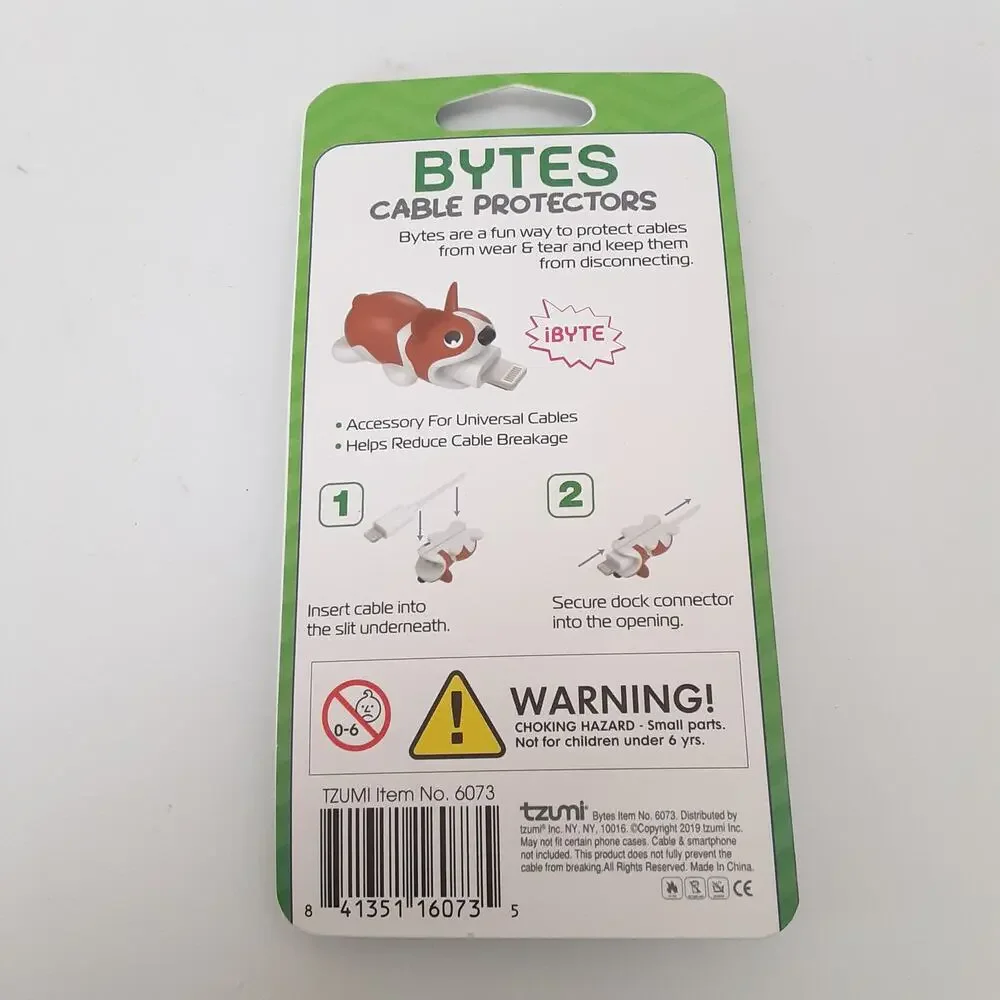 Tzumi Bytes Cable Protectors Rubber Panda & Unicorn 2pk Travel Protection
